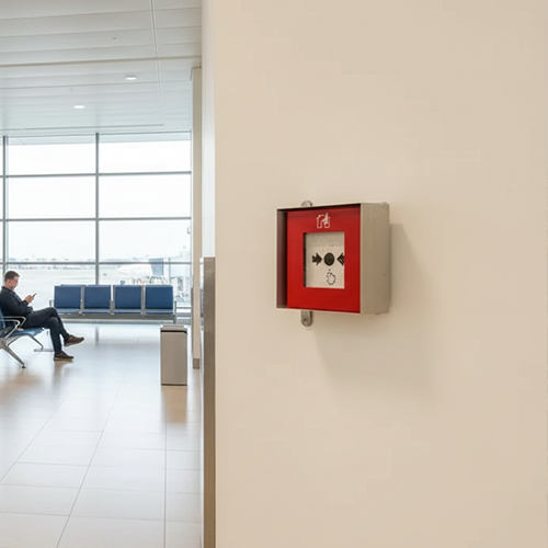 Handfeuermelder am Flughafen