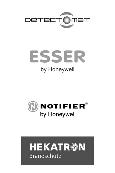 Logos zusammen von Hekatron Esser Honeywell Notifier