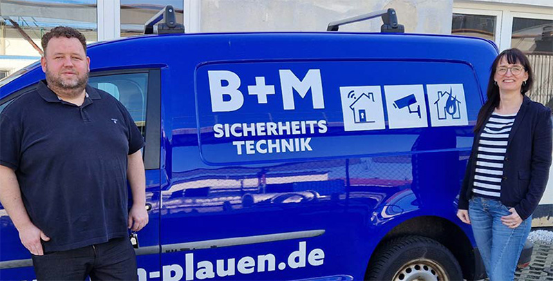 Anne Meiler und Marcus Meiler von B+M Sicherheitstechnik Plauen
